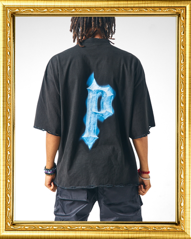 blue flame tee, streetwear, phlesh fashion house, phlesh clothing, Baltimore street wear, luxury streetwear, baltimore clothing brand, dmv fashion brand