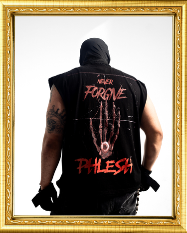 bloodline cutoff tee, streetwear brand, phlesh fashion house, phlesh clothing, Baltimore street wear, luxury streetwear, baltimore clothing brand, dmv fashion brand, chris brown tour