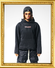 phlesh never forgive hoodie grey, washed dyed exo skeleton hoodie