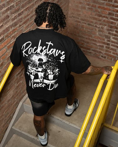 rockstars never die black tee, phlesh baltimore streetwear brand